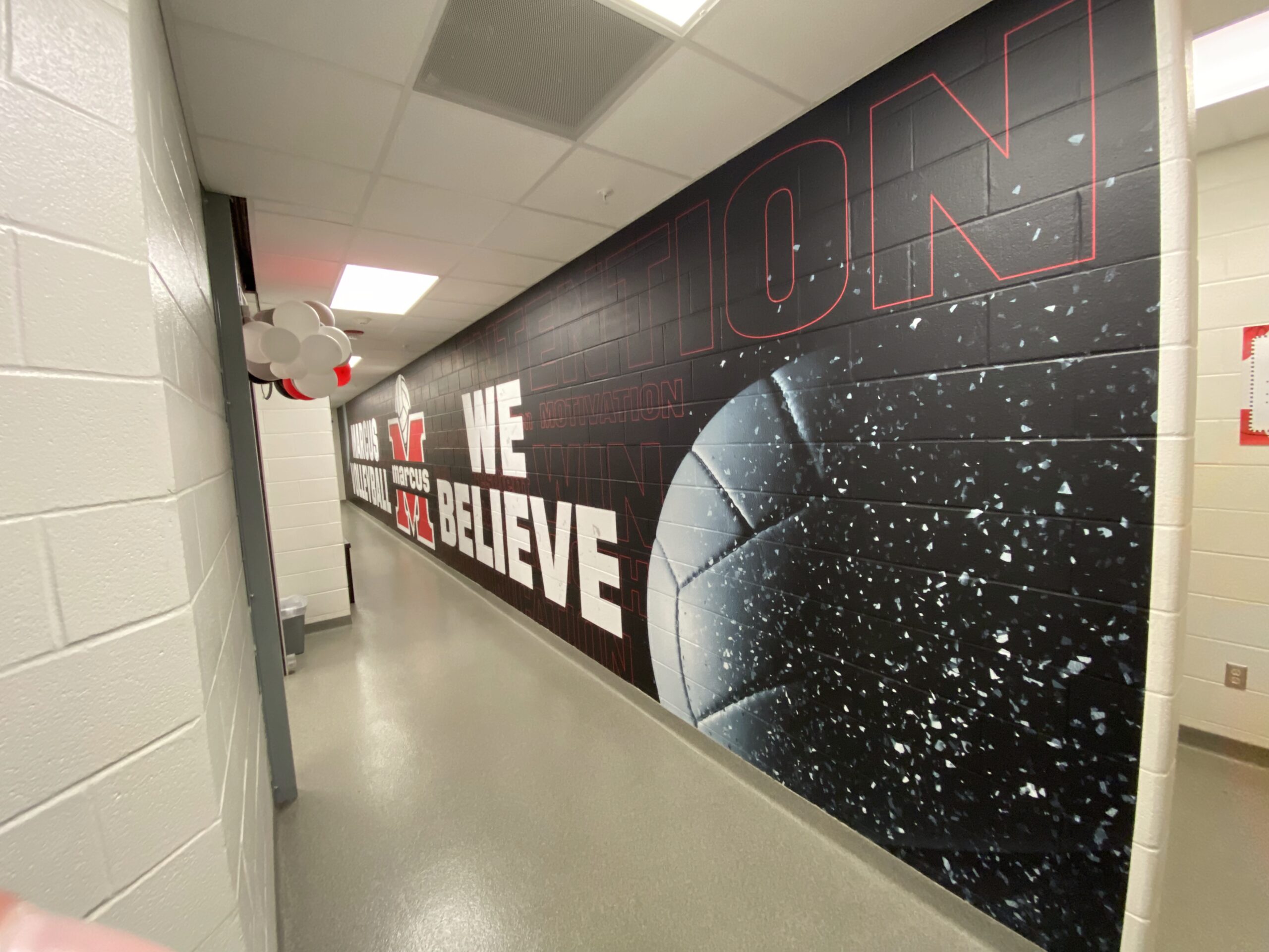 large format wall graphics for facility branding