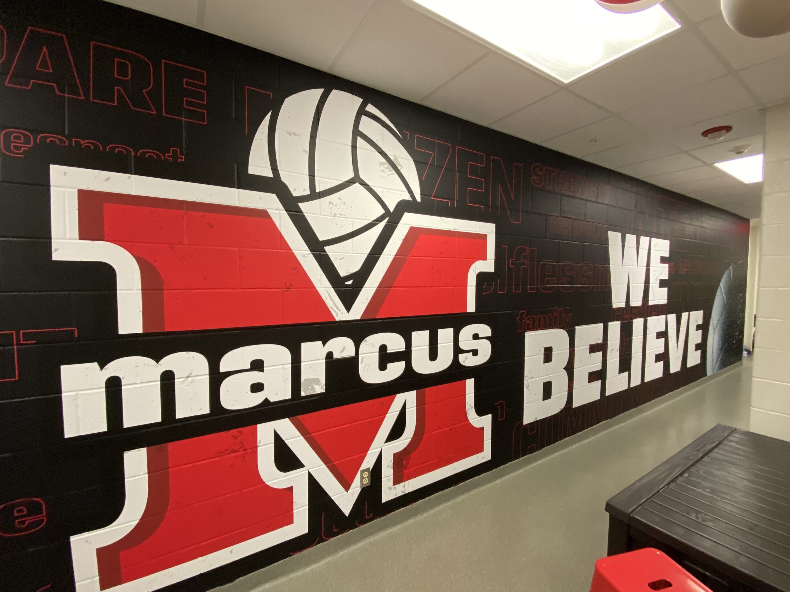 large format wall graphics for facility branding