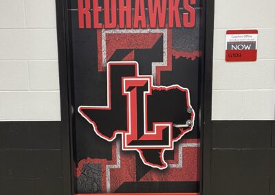 custom door wrap for liberty high school football