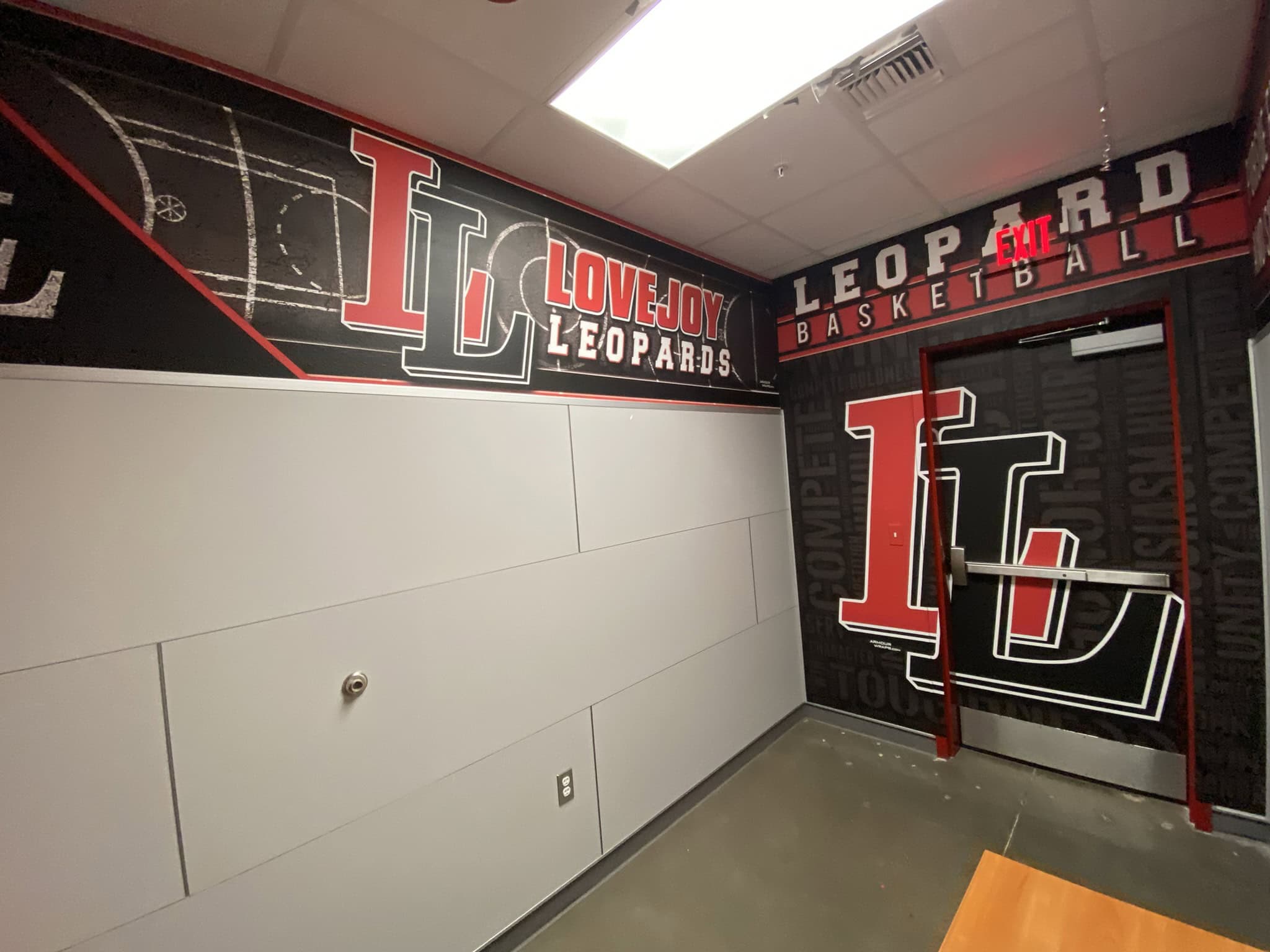 Custom locker room wall graphics